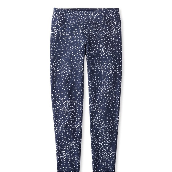 L.L. Bean Star Print Navy Leggings Size XL - Picture 2 of 9